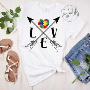 Autism Love T-Shirt, Autism Heart Shirt, Autism Shirt, Autism Awareness Month, On the Spectrum, ASD Awareness, Autism Support, Autism Gift