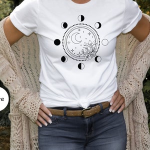 Moon Phase Shirt, New Moon Cycle Shirt, Moon Phases T-Shirt, Bohemian Moon Shirt, Boho Moon Phase Tee, Celestrial Shirt, Moon Chilld, Witchy