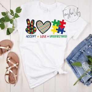 Accept Love Understand Autism Shirt, Autism Heart Puzzle Piece, Autism Awareness Tshirt, Autism Mom Shirt, Autism Support Walk Shirt, Autism