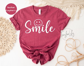Positive Shirt, Be Happy T-Shirt, Smile T Shirt, Smile Face Tee, Motivational Shirt, Positivity Gift, Inspirational Shirts