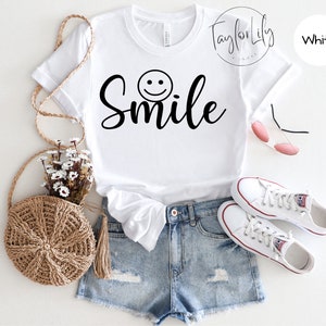 Positive Shirt, Be Happy T-Shirt, Smile T Shirt, Smiley Face Tee, Motivational Shirt, Positivity Gift, Inspirational Shirts, Smiley Face