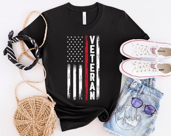 Koszulka weterana, Koszulka weterana, Prezent dla weterana, Prezent na Dzień Niepodległości, Koszulka na Dzień Niepodległości, Koszulka z flagą USA, Koszulka z flagą amerykańską, Pamiątkowa