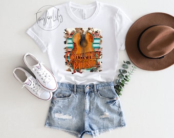 Camicia musica country, camicia country, camicia del sud, camicia chitarra, country western, camicia country, camicia musica, maglietta musica country