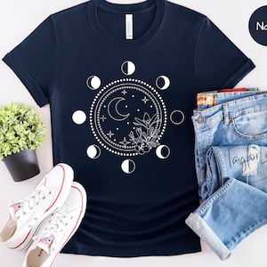 Moon Phase Shirt, New Moon Cycle Shirt, Moon Phases T-Shirt, Bohemian Moon Shirt, Boho Moon Phase Tee, Celestrial Shirt, Moon Chilld, Witchy