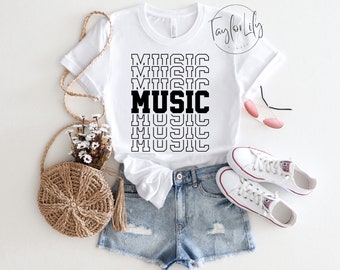 Music Shirt, Music T Shirt, Musician Shirt, Gift for Musician, Music Teacher Gift, Music Notes Shirt, Music Lover Shirt, Music Festival Tee