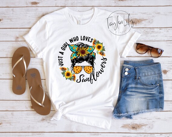 Just A Girl Who Loves Sunflower Shirt Just A Girl Who Loves Sunflower Shirt