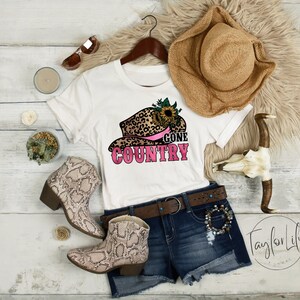Country Girl Shirt, Gone Country Shirt, Cowgirl Gift, Leopard Print Cowgirl Hat, Rodeo Shirt, Southern Girl Shirt, Western Shirt, Cowgirl