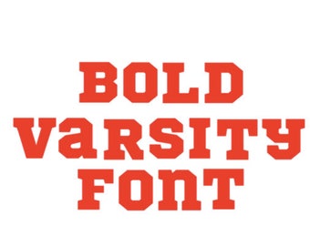 Bold Varsity Alphabet monogram font SVG DXF Cut Files Instant Download