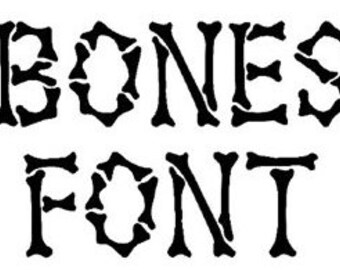 Bones Monogram Alphabet font SVG Cut Files Instant Download
