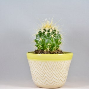 Geometric Design on a Small Ceramic Planter / Tumbler / Bowl