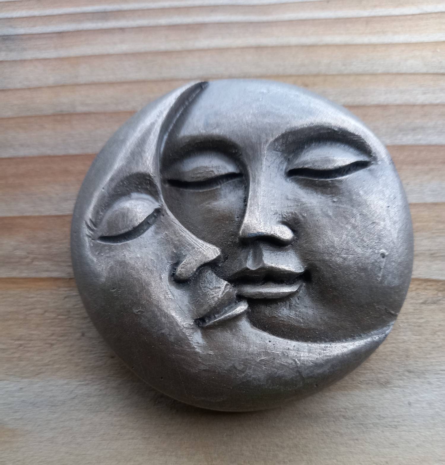 Small Coldcast Bronze Sun & Crescent Moon Wall Hanging Etsy Australia