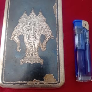 Siam Silberplatte Zigarettenetui 1900