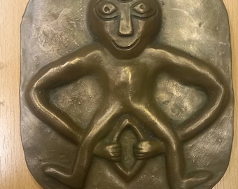 Sheela Na Gig cold cast bronze wall plaque handcrafted Irish pagan fertility symbol hanging,goddess,medieval art