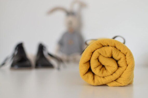 mustard swaddle blanket