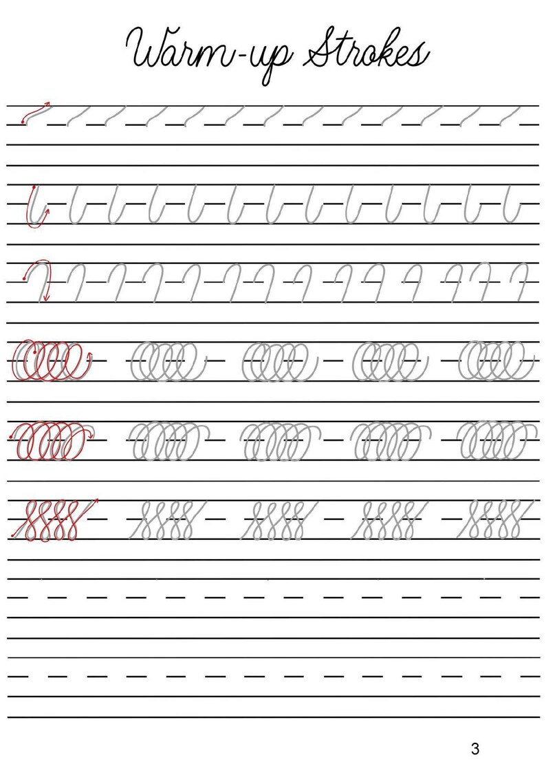 pdf digital printable cursive handwriting workbook etsy