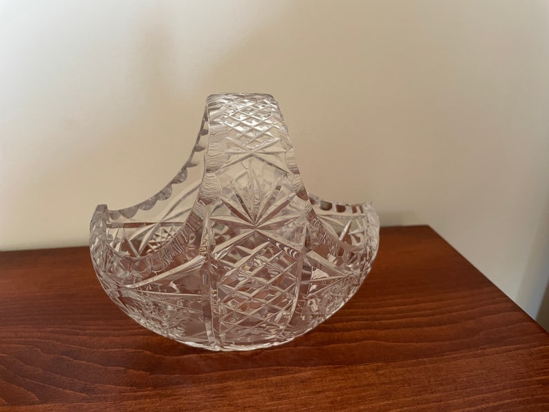 Lead Crystal Basket Etsy