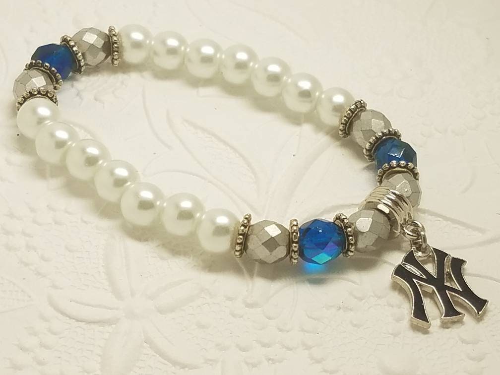 New York Yankees charm bracelet / Yankees charm bracelet / NY | Etsy