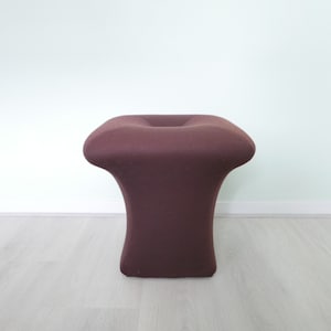 STOKKING Netherlands - Design Mushroom Hocker Pouf Stool Footstool - 70s - Brown Fabric - Signed