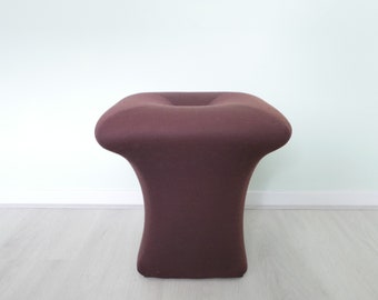 STOKKING Netherlands - Design Mushroom Hocker Poef Stool Footstool - 70s - Brown Fabric - Signed