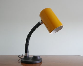 Egon Hillebrand Desk Lamp Table Lamp in Black Yellow - Unique and difficult to find! Vintage 70s