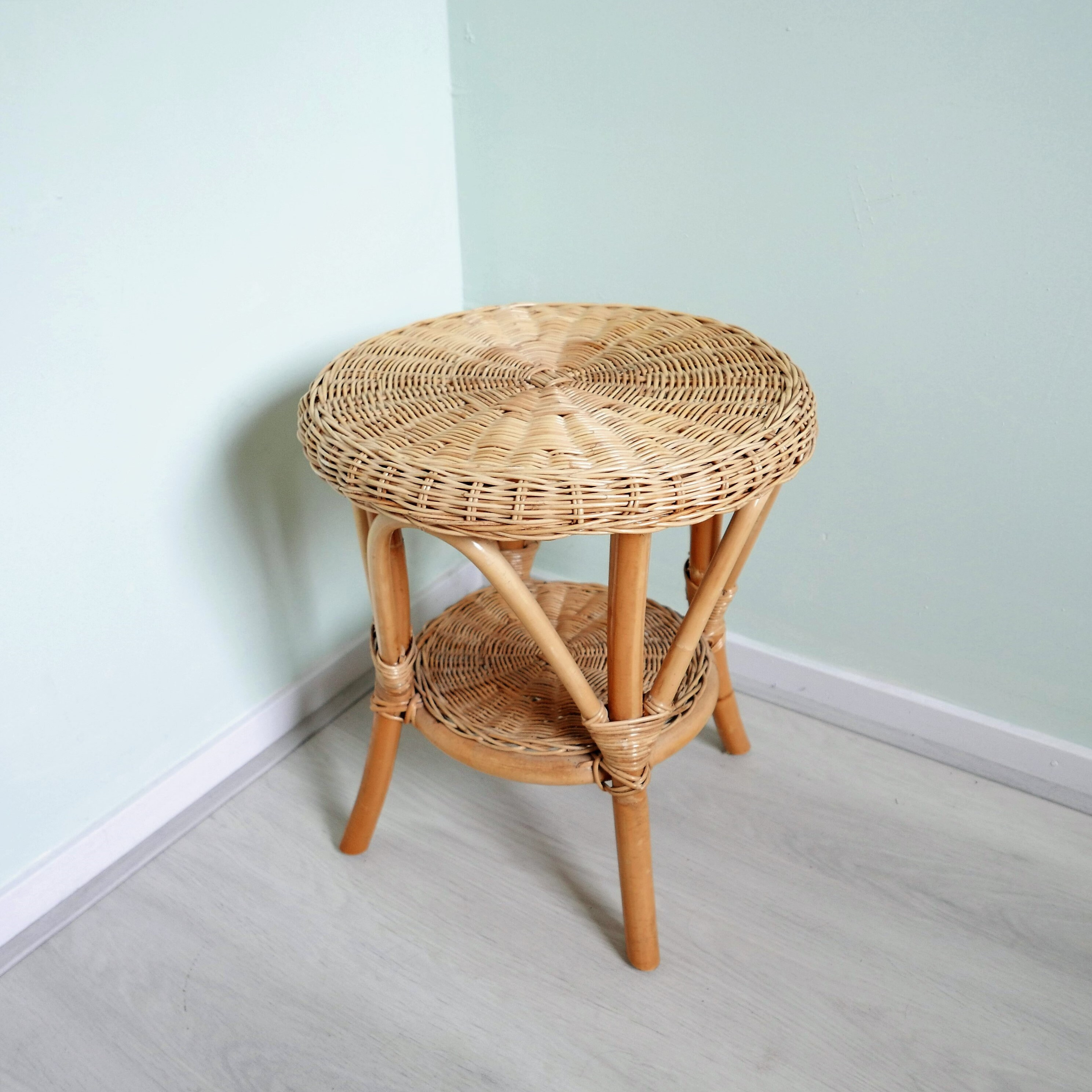 Vintage Rattan Side Table Table Plant Table Etsy UK