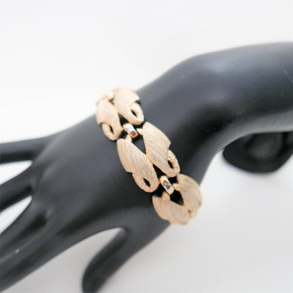 Signed MONET Bracelet - Vintage 1950s - Wide Link… - image 1