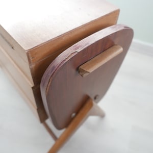 Foldable Haberdashery Cabinet on Wheels in Wood Scandinavian Design Cabinet Furniture Sewing Cabinet Sewing Box image 7