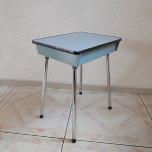 Vintage Bedside Table from the 50s - Blue Wood