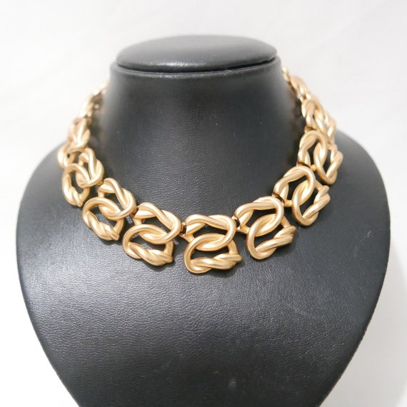 Signed ANN KLEIN - Necklace - Wide Chunky Bold Sta