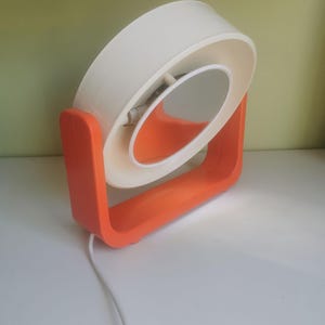Allibert Mirror - Space Age Make-up Mirror Round Mirror from the 70s - Standing with lighting Made in France