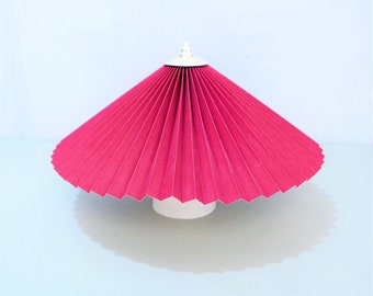 Ceiling lamp from the 80s - Pleated origami shade - Red - Marked De Bruin Lighting Netherlands