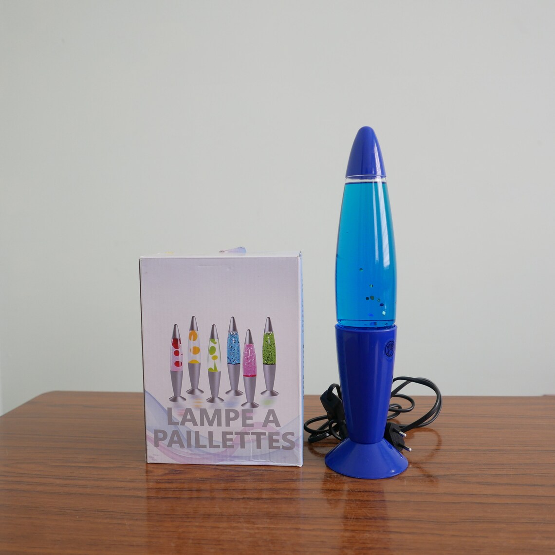 Vintage Blauwe Lava lamp Glitter lamp tafellamp  in originele doos, foto 2 di 5
