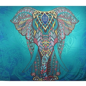 Indian Decor Mandala Elephant Tapestry Wall Hanging bed sofa couch