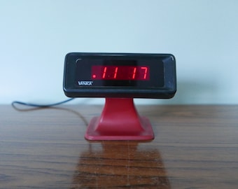 Space Age LED Digital Alarm Clock / VANICA / Vintage Alarm Clock / 70s Office Clock / Retro Clock / Atomic Age Clock / 1970s