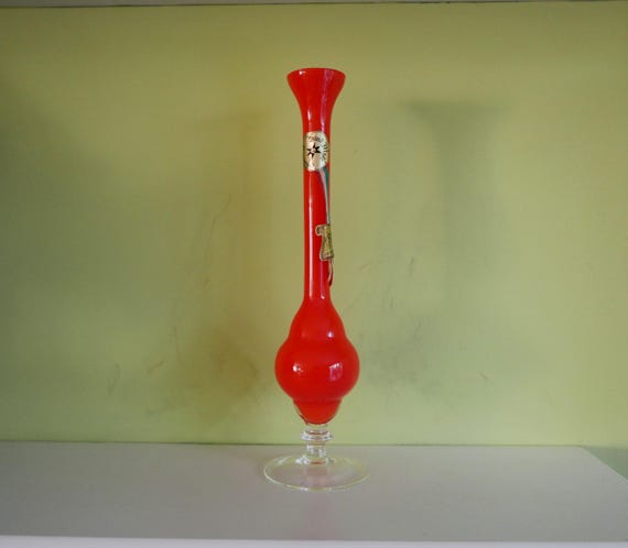 イタリア製オパーリン製オレンジ花瓶 - 1970年代 - Etsy 日本