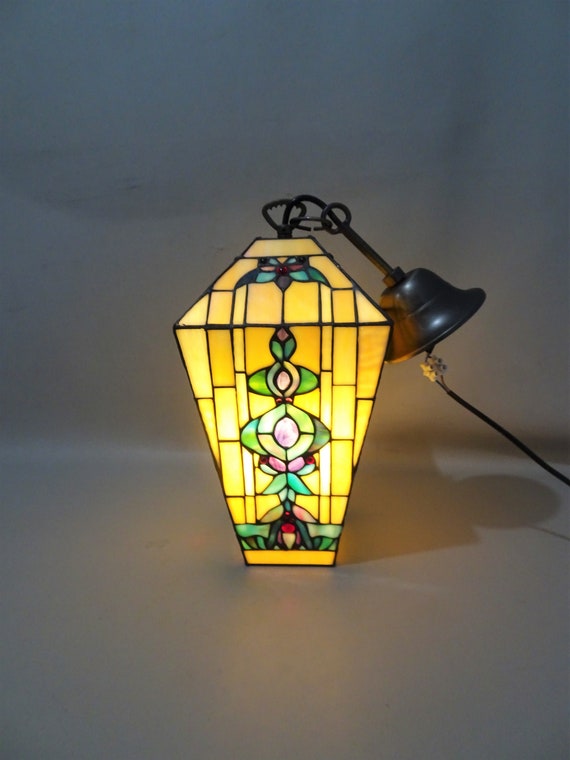 Tiffany Style Hanging Ceiling Light Yellow Blue Hall Kitchen Office Livingroom Bedroom Gift For Woman Men House Decoration