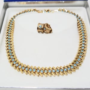 Signed D ORLAN - 2 Piece Jewelry Set - Necklace with Earrings - High End Vintage