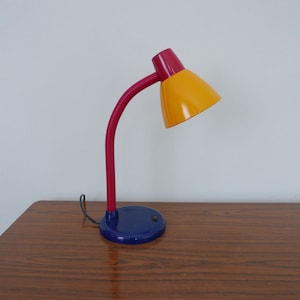 Vintage Yellow Red Blue Memphis Desk Lamp Table Lamp Wall Lamp - Metal - 80s - Pop Art - Massive Belgium