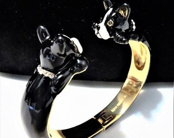 【ちゃーくんさま】kate spade フレンチブルドッグ　バングル Signed Kate Spade Puppy Dog Open Cuff Bracelet - New York - Ma