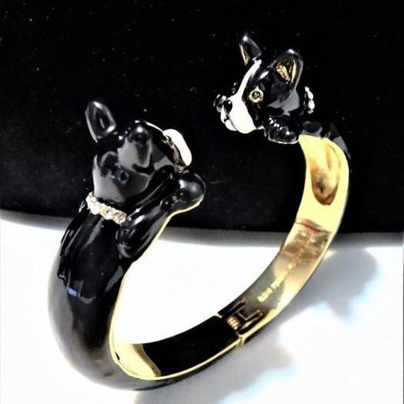 Signed Kate Spade Puppy Dog Open Cuff Bracelet - New York - Ma