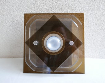 Space Age Perspex Wall Lamp Herda Netherlands 70s Vintage design - Brown plexiglass