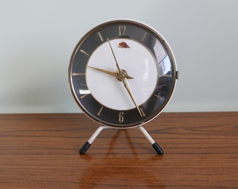 Vintage Table Clock 1950s Mid Century Design