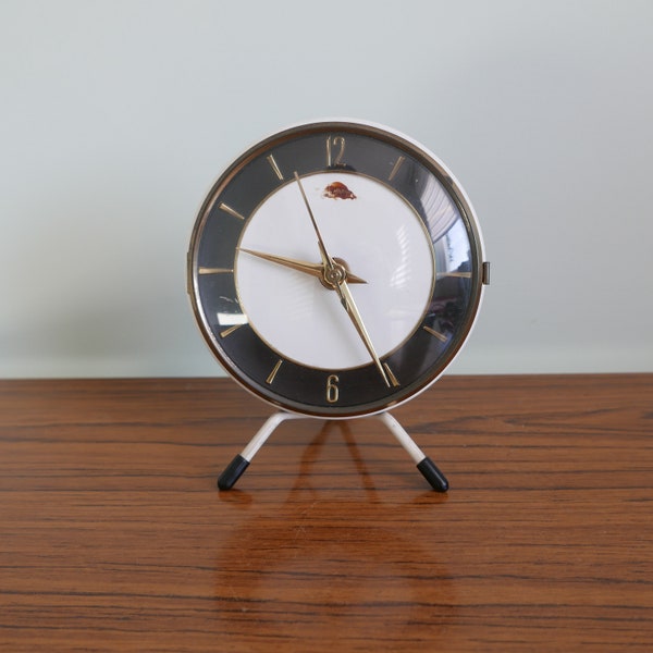 Vintage Table Clock 1950s Mid Century Design