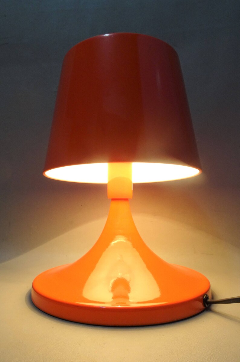 bedroom office livingroom shop decoration gift men woman girl boho hippie Vintage Retro bright orange metal table standing lamp