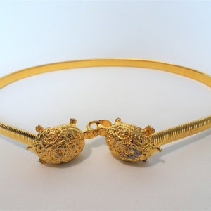 Mimi Di N - Princess Mimi di Niscemi - Gold Plated Kissing Turtle Belt - 1970s - Signed