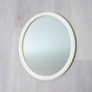 Small Vintage Mirror - Tiger Products Dutch Design White Oval Wall Mirror - 1970s - Vintage Wall Decor