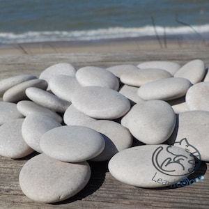 Set of 30 Small Sea Pebbles -Size 1.2-1.6&quot;/30-40 mm-Small Stones - Round Shaped Pebbles - Pebble Art Supplies-DIY-Painting stones #S11