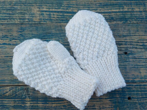 white toddler mittens