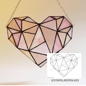 Digital Pattern Geometric Heart (physical leadlight is seperate listing)