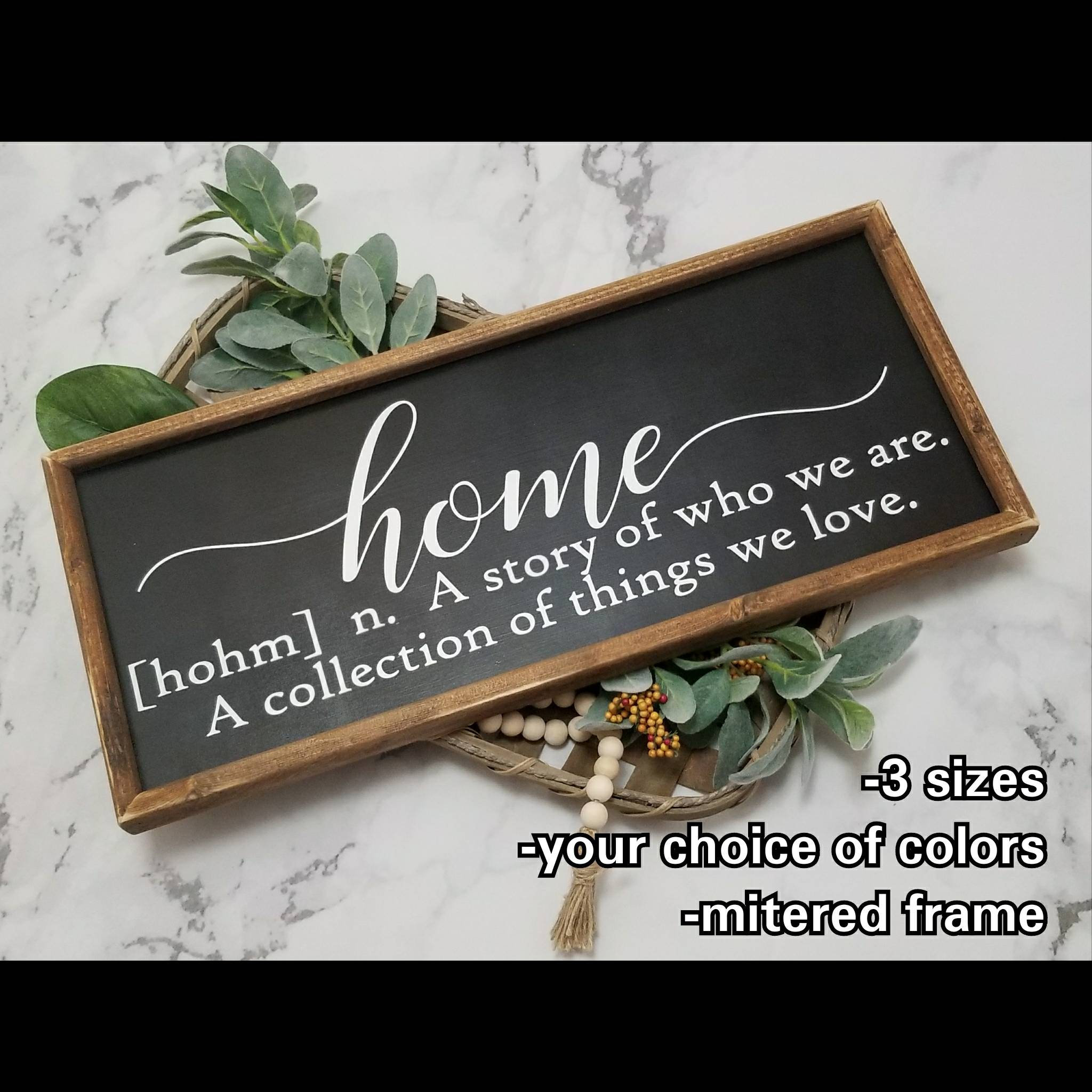 Home sign Home definition Home sweet home sign farmhouse Etsy